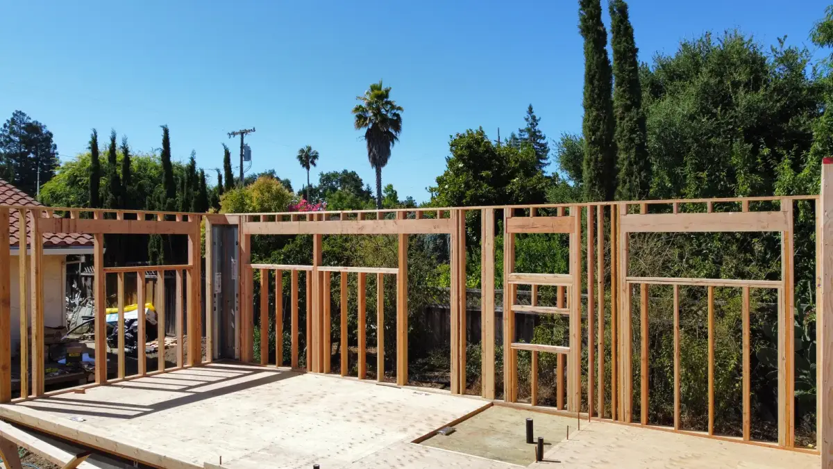 Wood framing for a detached backyard structure